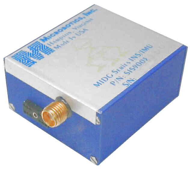 MIDG II is an inertial navigation system (INS) with an integrated GPS receiver; it weighs less than 55 grams and provides attitude, position, altitude, velocity, acceleration, angular rates, and magnetic heading.
